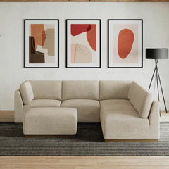 Henredon Murphy Taupe 6 Piece Modular Fabric Sofa