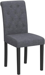 mcc direct Set of 2 Lined Fabric Dining Chairs With Solid Wooden Legs For Home & Commercial Restaurants