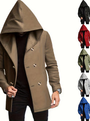2024 Foreign Trade New Product Men'S Mid-Length Slim Fit Windbreaker Hooded Casual Pure Coat Performance Clothing