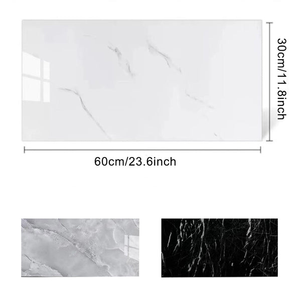 12/24/36pcs Contemporary Marble Pattern Self-Adhesive Wall Stickers - Waterproof & Oil-Resistant &Glossy Finish, Easy Peel & Stick for Kitchen, Bathroom, Glass, Walls - Removable Modern Home Decor, Bathroom Wall Stickers, Kitchen Decor, Easy install Decal