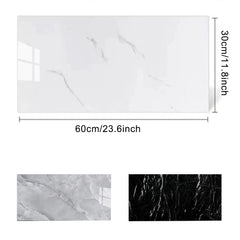 12/24/36pcs Contemporary Marble Pattern Self-Adhesive Wall Stickers - Waterproof & Oil-Resistant &Glossy Finish, Easy Peel & Stick for Kitchen, Bathroom, Glass, Walls - Removable Modern Home Decor, Bathroom Wall Stickers, Kitchen Decor, Easy install Decal