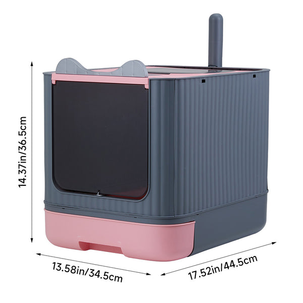 Cat Litter Box, Plastic Pet Toilet, Removable Litter Box, Large Cat Litter Box Hooded Litter Tray Drawer, UV Sterilization and Deodorization, Provide Your Cat with A Comfortable Place