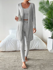 Autumn clothing, casual and elegant Women's three-piece set, stretch fabric, Women's loungewear, suitable for Christmas, holidays, dates, outdoor, beautiful Women's suit.