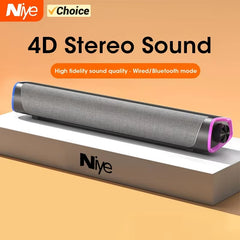 4D Computer Speaker Bar Stereo Sound Subwoofer Bluetooth Speaker for Macbook Laptop Notebook PC Music Player Wired Loudspeaker
