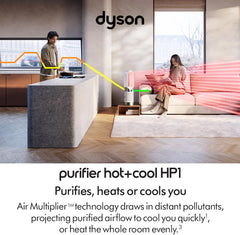 Dyson Purifier Hot+Cool HP1 Purifying Fan Heater, Heats and Cools (White/White)