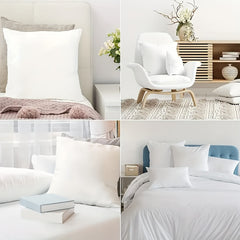 2/4/6 Pack Super Soft White Square Pillow Cores with Zip Closure - Fluffy Cushion Inserts 45x45cm (18x18in) for Sofa, Bed, Car & Home Decor - Decorative Sofa Cushions, Car Pads, Bed Fillers - All-Season Use, Hand Wash Only, Contemporary Style