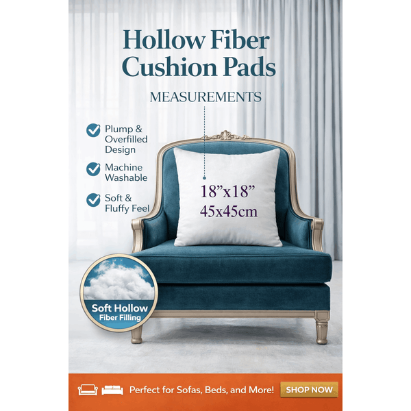 Square Cushion Pads Deep Fill Inner Insert Hollowfiber Filled Cushions