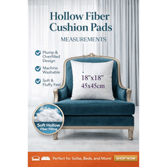 Square Cushion Pads Deep Fill Inner Insert Hollowfiber Filled Cushions