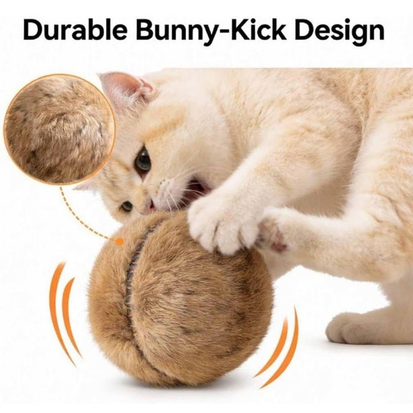 Rabbit Fur Ball Cat Toy Soft Fluffy Pom Pom Kitten Toy Balls for Chewing Playing