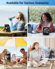 WHATOOK Mini Desk Fan USB: 2000Mah Rechargeable Ultra Quiet 1-100 Speeds Desktop Fans with LED Display, 3-10H Runtime, Child-Safe Grille Cooling Small Portable Table Fan for Home, Office & Travel