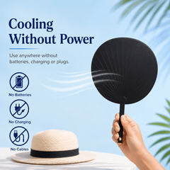 A2Z Large Hand Fan Lightweight Flexible Cooling Fan Portable Manual Fan Wide Surface Design for Travel Outdoor Events Holidays Summer Everyday Use