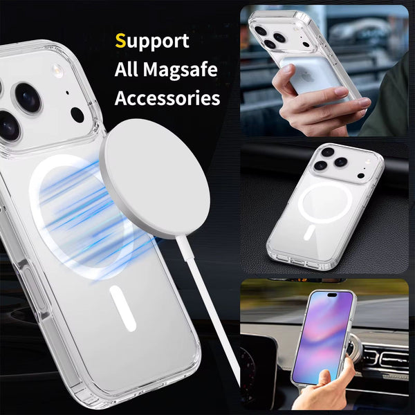 IPhone 17 Meg-Safe Phone Case Anti-Scratch Slim Phone Case Cover- Clear
