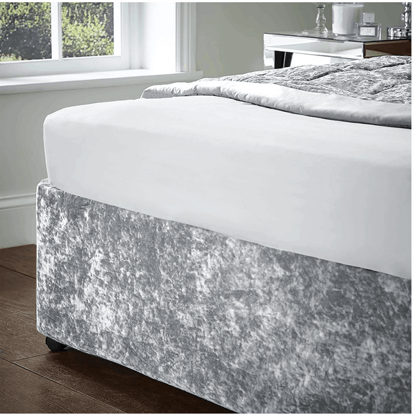 Luxury Velvet Divan Bed Base Cover with Elegant Valance Wrap Fits Single, Double, and Super King Sizes