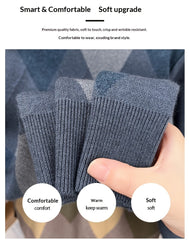 Carterma CRRTMARO Embroidered Sweater Men'S Warm Autumn And Winter Fleece Thickened Semi-High Collar Base Shirt Casual Men'S Clothing Shengyida