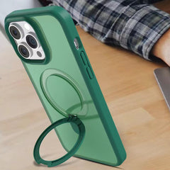 TECH SENSE Magnetic Case for iPhone with Stand, Compatible with MagSafe, Foldable Stand, Full Camera Lens Protection, Scratch-Resistant Translucent Matte Shockproof Phone Cover