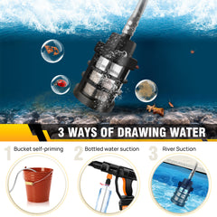 Cordless Pressure Washer, Portable Pressure Washer with 2PCS Batteries,6-in-1 Adjustable Nozzle, 16.4FT Hose Pressure Cleaner for Car/Floor/Garden Cleaning & Watering