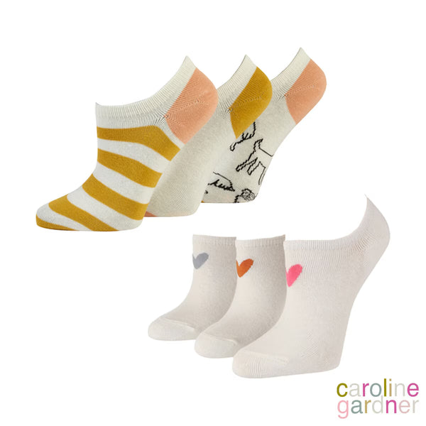 Caroline Gardner Ladies Trainer Sock, 6 Pack