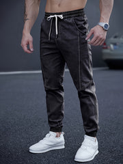 New Men's Washed Jeans for Spring and Autumn, Fashionable Ankle Pants, Comfortable Casual Trousers