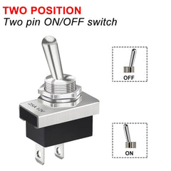 Gebildet Metal Toggle Switch 25A 12VDC/15A 24VDC/10A 250VAC/ 15A 125VAC SPST On/Off 2Pin 2 Position