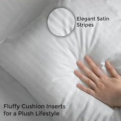 2/4/8-Pack Decorative Throw Cushion Cores, Hotel-Grade Premium White Satin Stripes Cushion Pads Deep Fill Inner Hollowfiber Filled Cushions Inserts (14