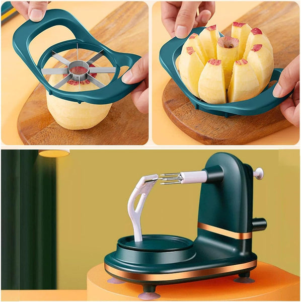 Apple Peeler, Vegetable Fruit Peeler Potato Peeling Machine Kitchen Peeling Tool for Cutting (Dark Green)