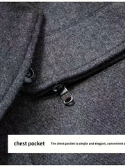 New Autumn And Winter 802 Detachable Double-Layer Collar Thick Velvet Blend Overcoat for Men