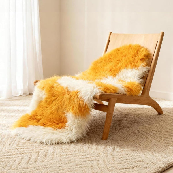 Fluffy Faux Sheepskin Rug 60 x 180 cm, Soft Shaggy Runner Rug for Bedroom and Living Room, Washable Non Slip Faux Fur Carpet