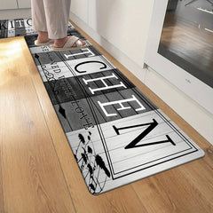 1pc Kitchen Mat, Polyester Fiber Crystal Velvet, Hand Wash Only, Comfortable Cushioning, for Kitchen Laundry Room Hallway Living Room, Ideal Holiday Gift Choice, ≥800g/㎡