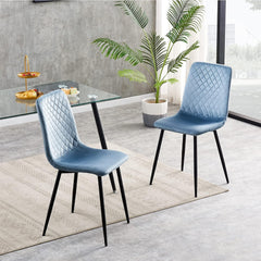 mcc direct Set of 2 Designer Velvet Chairs Fabric Dining Chairs with Metal Legs-Lexi Chairs