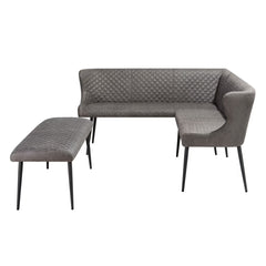 Indus Valley Henley Grey Corner Bench Set, Left Hand Facing