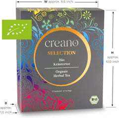 Creano Organic Herbal Tea Gift Set - 27 Organic Tea Bags in 9 Different Varieties - Tea Sampler - 54G*