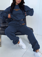 Fashionable Set of Sweatshirt And Long Pants with Letter Prints for Women