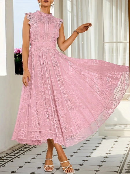 New Elegant Lace Flared Dress for Women