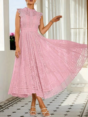 New Elegant Lace Flared Dress for Women
