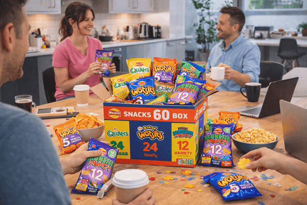 Walkers Crisps 60 Pack Snack Variety Box Quavers Baked Wotsits Mega Monster Munch Crisps Snack Mix Party Box Multi-Pack