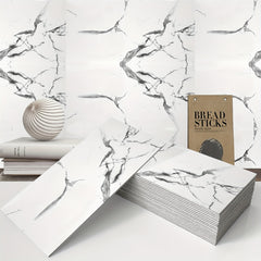 20pcs Of White Marble Effect Self-adhesive Wall Tile Foam Wall Sticker, Easy to Clean, Suitable for Bathroom, Living Room, Kitchen, Bedroom Decoration