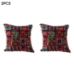 18x18 Inch Reversible Turkish Pattern Pillows (Set of 2 with Inserts) - Romantic Turkey Boho Floral Double Sided Design, Premium Polyester Cover & Fill, Decorative Accent Pillows for Sofa, Chair, Bedroom