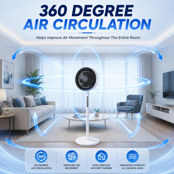 Air Circulation Fan Electric Fan Rechargeable Oscillating Fan 3-Gear Adjustment Stand Fan Household Air Circulation Fan