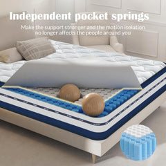 King Size Mattress (150x200x28cm/135x190x28cm) 2000+ Pocket Springs & Gel Memory Foam 7-Zone Ortho Support Reinforced Reduction Medium Firm Fits King Size Bedding 45cm Rolled Box (Christmas, Halloween Valentine's Day gifts), 200-Night Trial Christmas gift