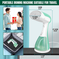1800W Handheld Clothes Steamer, Portable Garment Steamer Clothing for Home Office Travel, 30s Fast Heat-up Powerful steam Iron with 300ML Large Water Tank, Mini Compact Fabric Wrinkle Remover