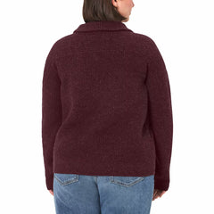 Modern Ambition Ladies 1/4 Zip Sweater in Burgundy
