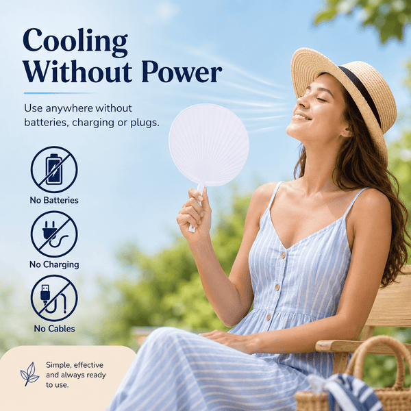 A2Z Large Hand Fan Lightweight Flexible Cooling Fan Portable Manual Fan Wide Surface Design for Travel Outdoor Events Holidays Summer Everyday Use