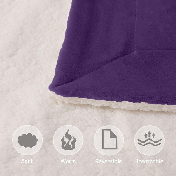 1pc Luxurious Double-Sided Sherpa Throw Blanket – Soft, Warm & Cozy Contemporary Blanket, Machine Washable, Perfect for Couch, Bed, Office & Travel, Ideal Gift