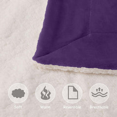 1pc Luxurious Double-Sided Sherpa Throw Blanket – Soft, Warm & Cozy Contemporary Blanket, Machine Washable, Perfect for Couch, Bed, Office & Travel, Ideal Gift