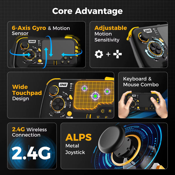 Ungrade Wireless Mouse-Pad Controller as Keyboard and Mouse Combo Set with Touchpad