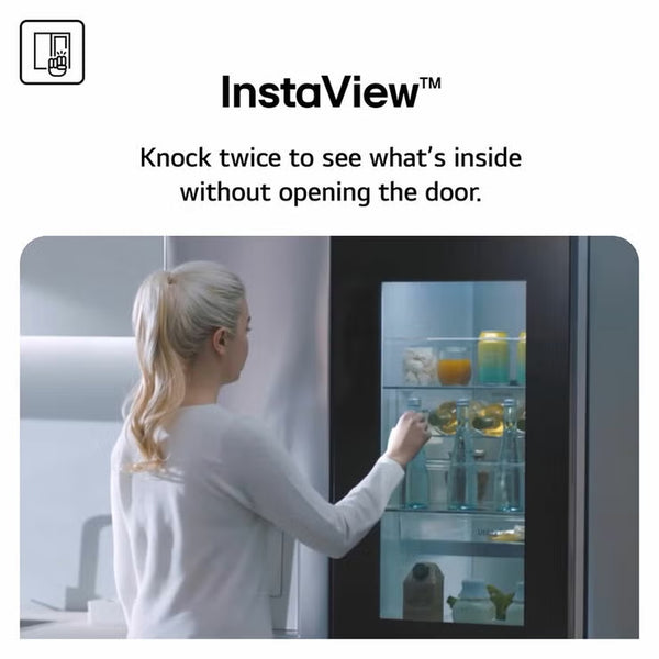 LG GSXE81EVBE Side by Side Smart Fridge Freezer with Instaview, E Rated in Black