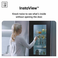 LG GSXE81EVBE Side by Side Smart Fridge Freezer with Instaview, E Rated in Black