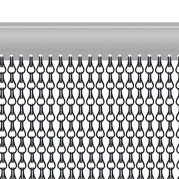Aluminium Door Fly Screen Metal Chain Curtain Blind Insect Blinds 214cm *90cm