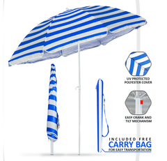 1.7m Garden Parasol Outdoor Tilt Umbrella, Parasol UV Canopy Patio Sun Shade Umbrella for Garden