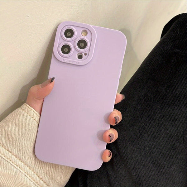 Matte Silicone Phone Case For iPhone 15 14 13 12 11 Pro Max XR XS X 8 7 14 15 Plus SE 2020 Camera Lens Portector Soft Cover